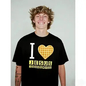 I Love Jesus Jesus Love You Shirt, Bryce Crawford Merch, Christian Apparel Graphic Tee, Funny Christian Breakfast T-shirt, Unisex Casual 100% Cotton Inspirational Quote TShirt,
