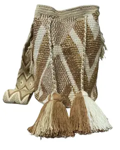 WAYUU BAG LARGE GOLDEN DUNE BEADED LUXURY JEWEL