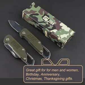 JIN Keychain Box Cutter, Mini Folding Utility Knife for EDC, Small 1.34" Drop Point Blade for Opening Packages, Daily Tasks, Outdoor Gear