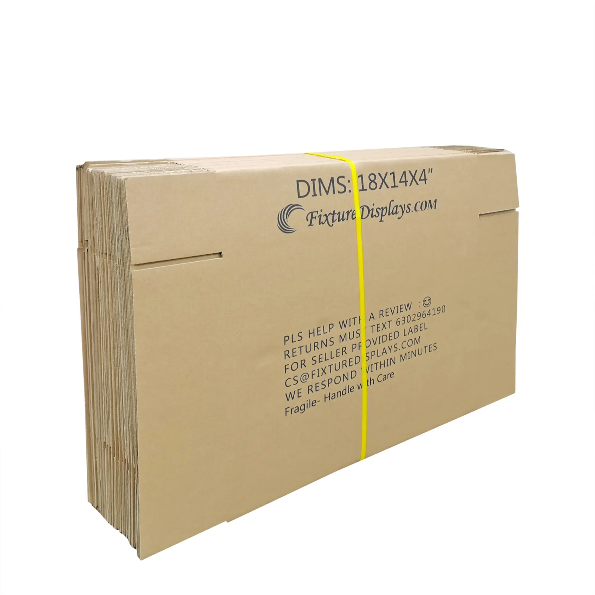 FixtureDisplays® 20 Pack 18 X 14 X 4" Shipping Boxes, Singlewall B Flute Cardboard Box for Shipping, Mailing, Packaging and Storage, Custom Size & Print Welcome 18X14X4-20PK-NF