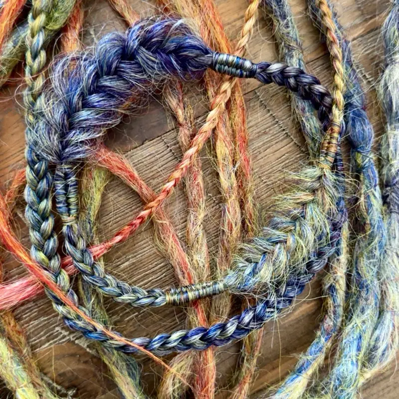 Jean Meadow Handmade Boho Synthetic Dreadlock Extensions - 50 DE Dreads, Festival Loose Curls Hair Pieces, Ready to Ship