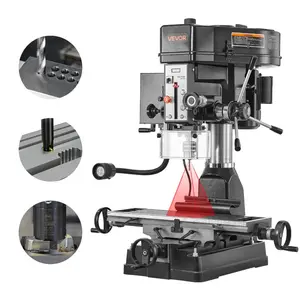 VEVOR 15.875-Inch Mill Drill Machine, 2 HP, Benchtop Milling Drill Press, 150-2560 RPM Adjustable Speed, with Rotating Vise, Laser and Work Light, Milling Drilling Machine, for Woodworking Light MetalVEVOR Super Brand Day