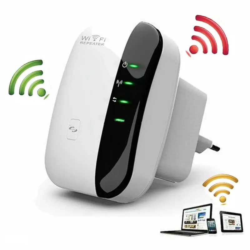 Wi-Fi Extender Repeater - 2.4 GHz WLAN Network Signal Booster, Supports Up to 300 Mbps, Software Wizard for Simple Setup, Standard AP Mode for Computers & Office Network Components, Au Plug, All Wlan Networks