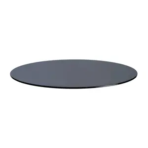 24" Round Gray Glass Table Tops - 1/2" - Flat Polish