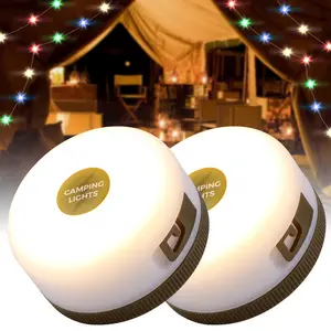 TRIROCKS 2 Pack Camping String Lights Portable Outdoor Hanging Lights 26.24Ft with 5 Lighting Modes IPX4 Waterproof Rechargeable LED Fairy String Lights for Garden Yard Christmas Party Camping Hiking