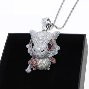 Hip hop new animal zircon shaped Set zircon cartoon Kola necklace loelry