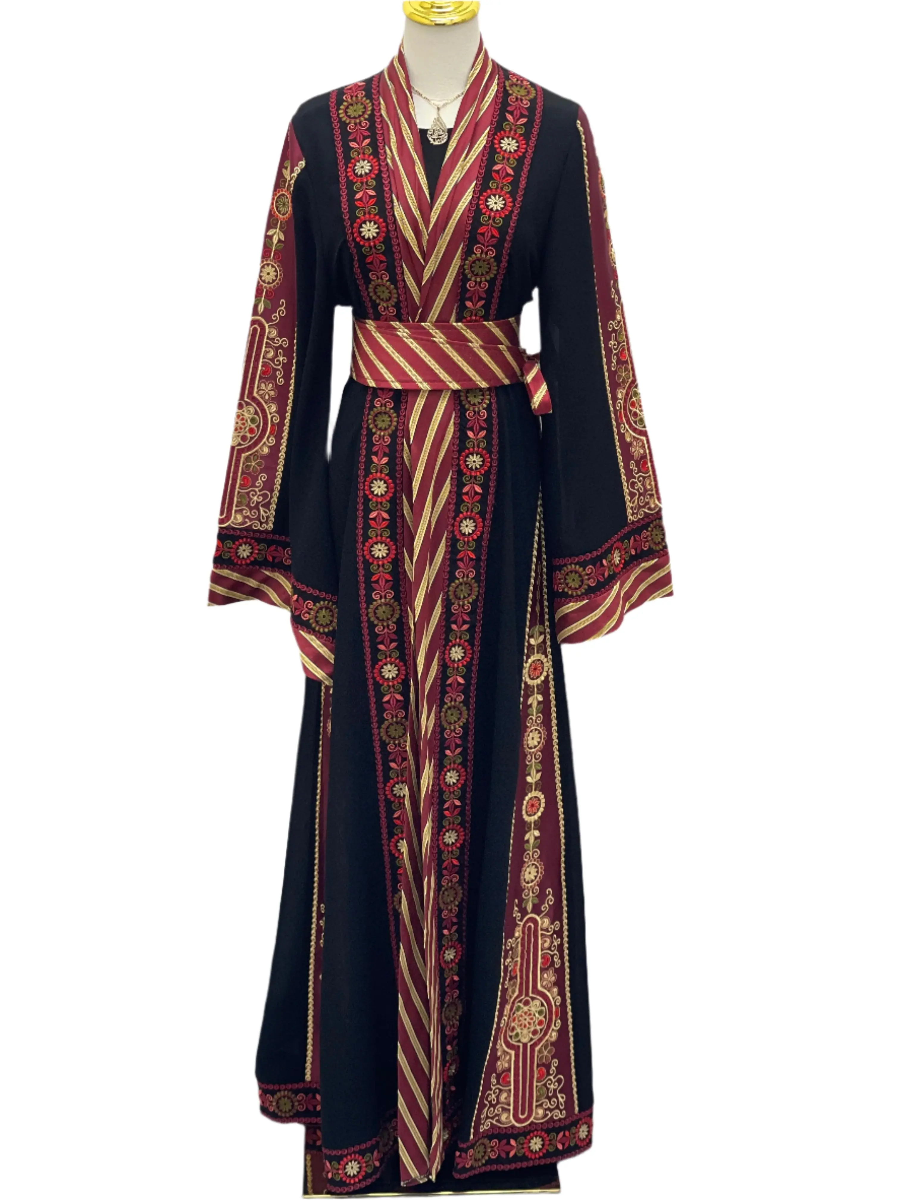 Areej Embroidered Kashmir Open Abaya - Elegance & Versatility