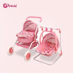 Anivia Brand Doll Stroller, 7 Variants, Baby Basket, Chair, Bed, Highchair, 11-18 Inch Dolls, Ideal Gift for Kids Aged 3+, Doll Accessories
