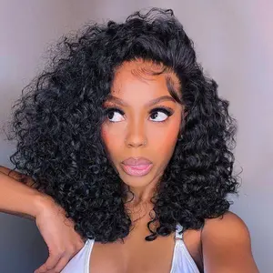 Amanda Hair Glueless Fashion Short Afro Curly Bob Lace Wig Pre-bleached 13*4/6*4 100% Human Brazilian Hair Curly Hair Bob Wigs #SummerVibes