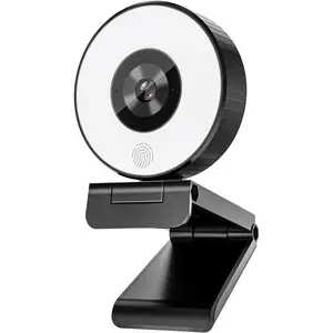 2K/1080P Webcam with Light and  Cover, PA552  Streaming Web Camera with Dual Microphones, Plug and Play USB Computer Webcam for PC Laptop Desktop,  Zoom Skype Teams