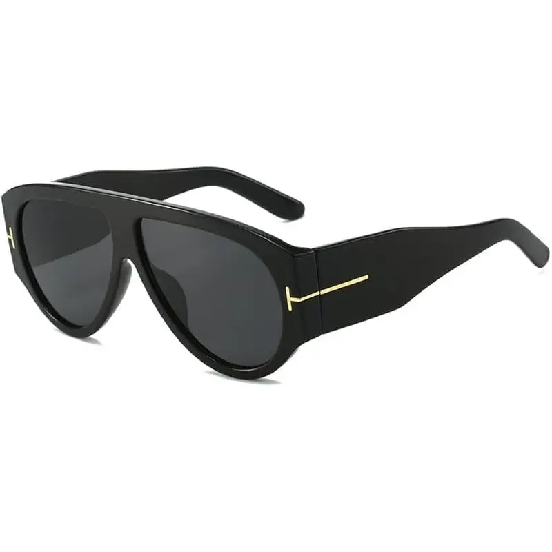 Retro Oversized Aviator Sunglasses for Women Men Classic Style UV400 Protection Luxury Thick Frame Fashion Shades Vintage Glamour