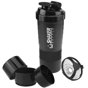 TriFit Shaker Bottle - 3 Layer Gym Essential Storage Shaker
