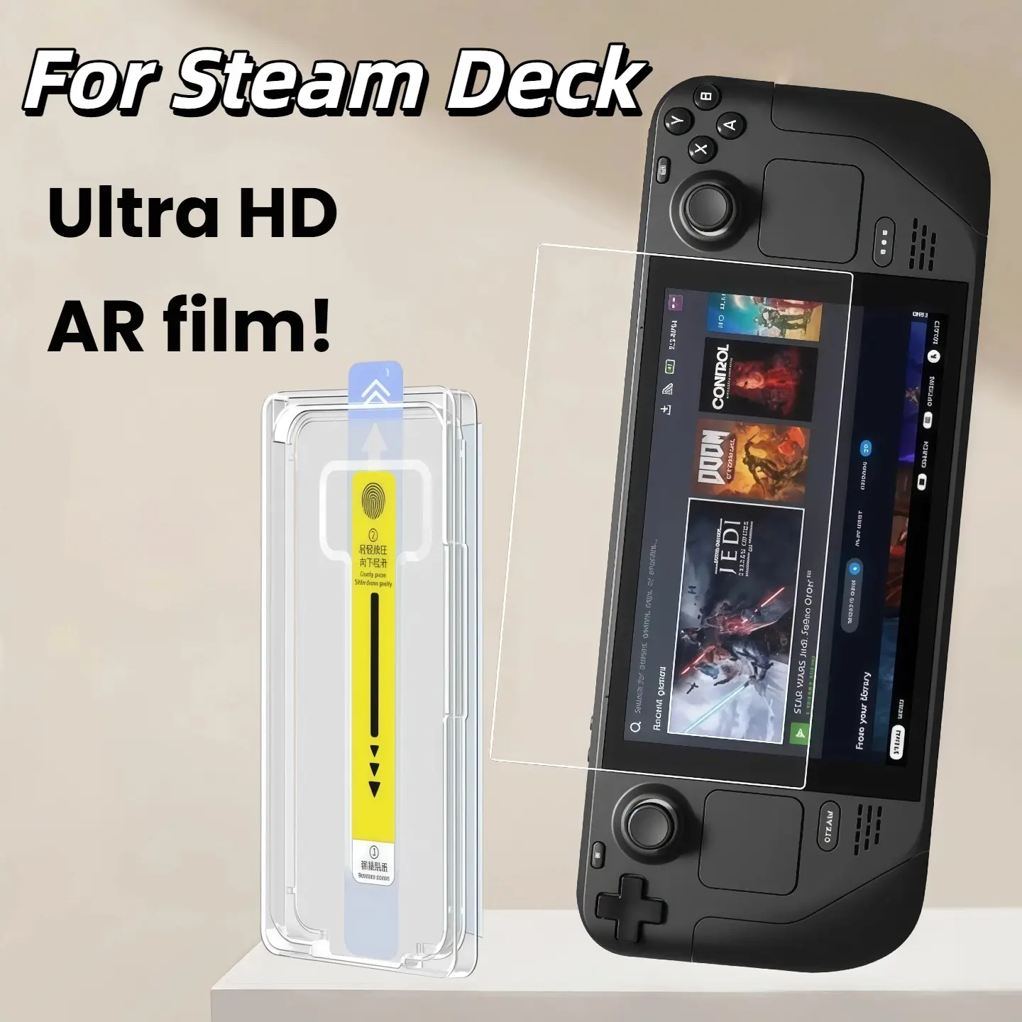Steel Tempered Glass Screen Protector for Steam Deck, High-Definition Anti-Explosion Film, High Transparency, Dust Box Included, 9h Hardness