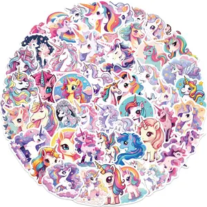 50PCS Cartoon Cute Unicorn Waterproof Durable Sticker Cute Animal Stickers Graffiti Stickers for Helmet Bicycle Hand Account Pencil Case Decals LanLanStickersWorld Sticker Packs Fun Stickers
