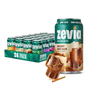 Zevia Zero Sugar Soda Rainbow Variety Pack, 24 x 12oz Cans, Naturally Sweetened Sparkling Soft Drink, Non-GMO, Gluten Free, Vegan