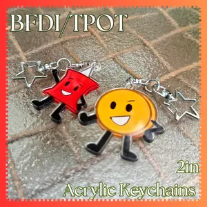 BFDI/TPOT Keychains, Coiny and Pin, Object Show Keychain, Unique Gifts, Cute Acrylic Keychains Perfect for Fans & Collectors, Bag Accessories, Kawaii Merch Gifts