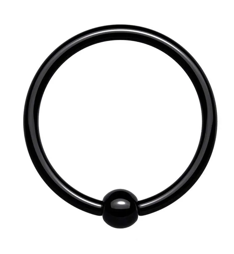20G Black PVD Titanium Fixed Ball Captive Ring