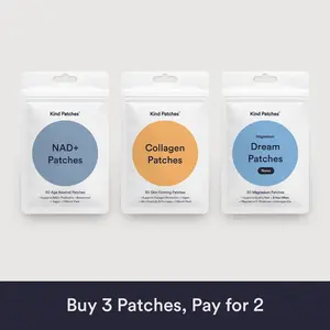 Kind Patches Skin Reboot Bundle, NAD+ Collagen + Melatonin Dream Patches Extra Strong, Healthy Aging, Supports Overall Skin Wellness, 3 Months Supply