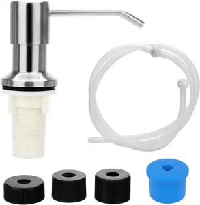 360° Sink Soap Dispenser Stainless Steel Kitchen Hands Liquid Pump Bottle Tube