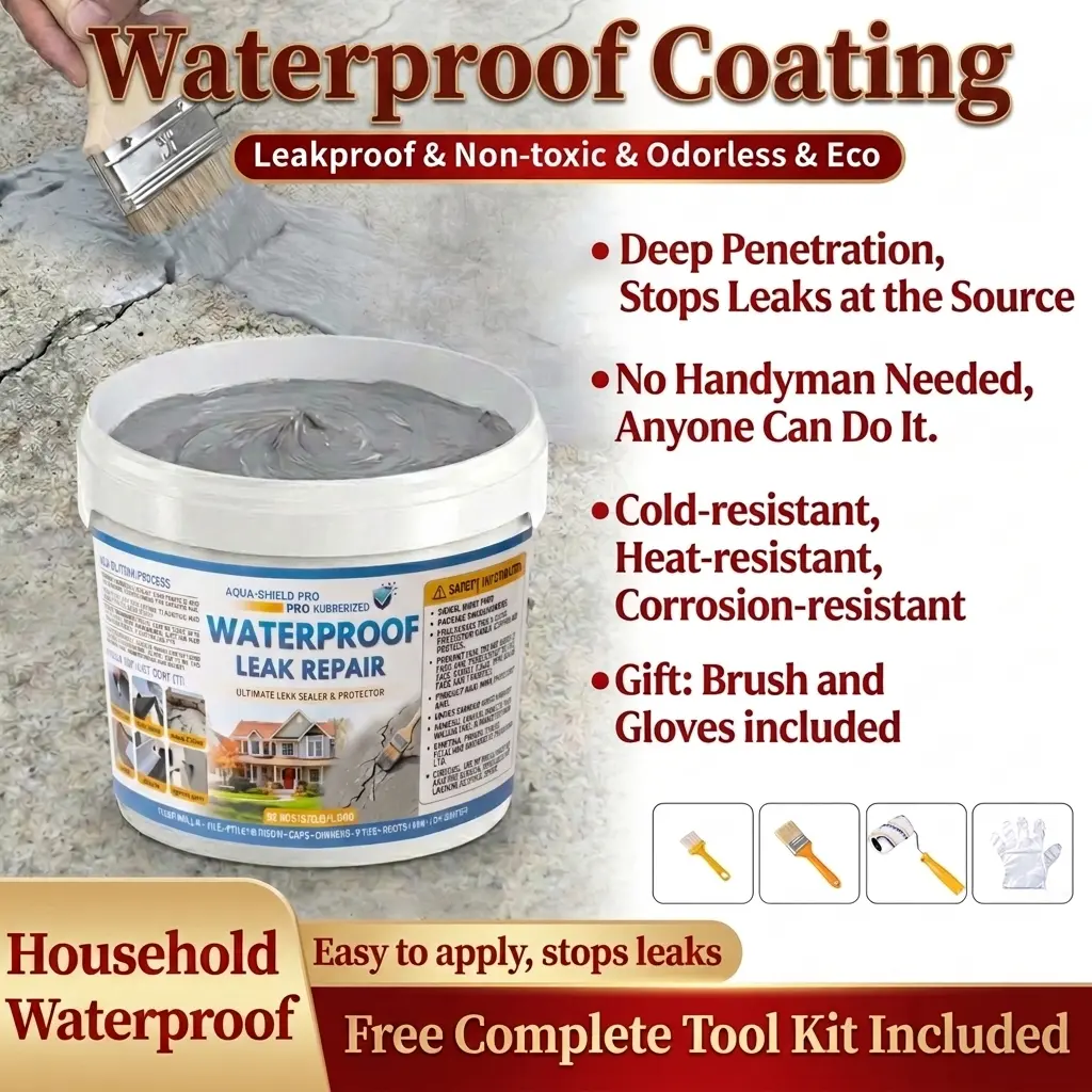 Rubber-Based Waterproof Roof Repair Sealer - 1.1lb/3.3lb/6.6lb/11lb Ready-to-Use, Non-Toxic, Eco-Friendly Sealant with Deep Penetration for Fissures, Walls & Gutters