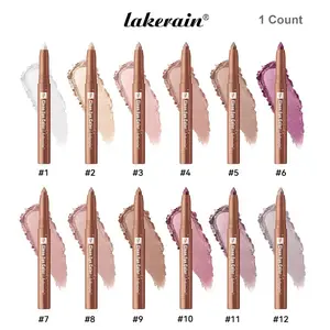 Bronze Eyeshadow Pencil Crayon -, Waterproof & Smudge-Proof, Long-Lasting Creamy Glitter Eyeshadow Stick, Smooth & Lightweight for Easy Application, Buildable Color for Eye Makeup, 12 Shades Optional, Eye Cosmetics, Eye Makeup Products