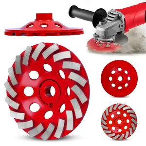 4 1/2 inch Diamond Grinding Wheel for Angle Grinder 18 Segments Turbo Row Cup Wheel for Grinding Concrete Cement Masonry Medium Bond