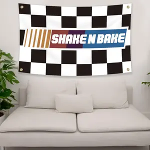 Shake N Bake 3x5 FT Flag - Heavy-Duty Outdoor Polyester - For Garage Man Cave, Race Track, Sports Events & Parties