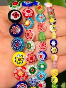 Mixed Size Flat Round Glass Beads for DIY Jewelry Making, Handmade Bracelet Accessories, 6/8/10mm Round Lampwork Beads for Crafting, Durable Beads