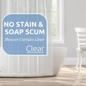 Downluxe Waterproof Clear Shower Curtain Liner - PEVA Plastic Shower Liner with 3 Magnets, Top-quality PEVA material, Shower Curtains for Bathroom, 72" x 72"