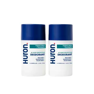 Huron Deodorant - Dermatologist & Clinically Tested 48 Hour Odor Protection - Aluminum Free Deodorant - 3.2 Oz - (2 Pack)