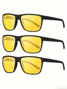 Unisex Night Vision Glasses, Classic Design, Anti-Glare Polarized Lenses, Reduce Headlights and Reflections, Enhance Night Driving Safety, Sunglasses for Driving