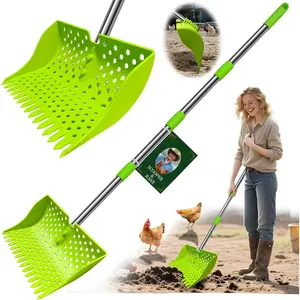 12-Inch 2-in-1 ChickenPoop Scoop & Rake l Sand SiftingShovel For Waste Removal