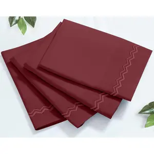 Pillowcases King Size Set of 4 Super Soft 1800 Thread Count Microfiber Pillowcase Wrinkle, Fade, Stain Resistant Pillow Cover with Envelope Closure 20x40 inches