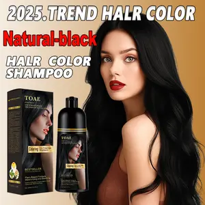 300ml Toae 3-in-1 Hair Color Shampoo - Herbal Formula for Grey Hair Coverage | Instant Unisex Hair Dye Shampoo | 3-in-1 Fast Coloration in 15 Minutes - Long-Lasting Up to 12 Weeks | Safe, Easy to Use & Ammonia-Free | Easy At-Home Application
