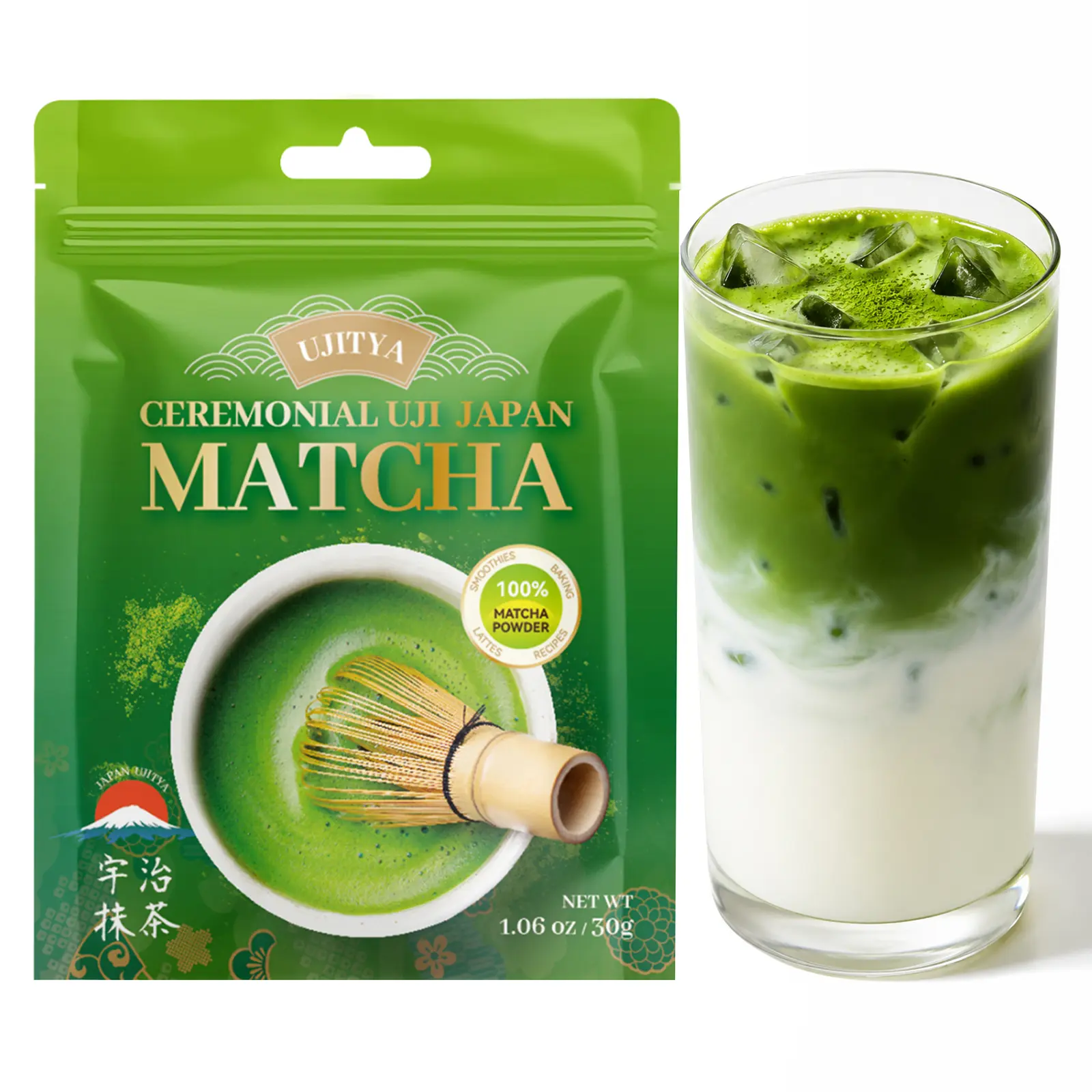 Authentic Japanese Uji Matcha Tea Powder - 1.76oz/50g Tin, Stone-Ground, Sugar-Free, No Added Sugar, Caffeine-Infused, Saturated Fat-Free, Vegetarian Beverage for Matcha Latte, Baking