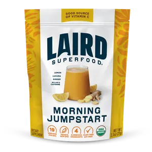 Laird Superfood Morning Jumpstart Powder Drink Supplement Lemon Lucuma Ginger & Cayenne Cleanse Organic 2.7 Oz Bag Pack of 1 Good Source of Vitamin C Nutrition