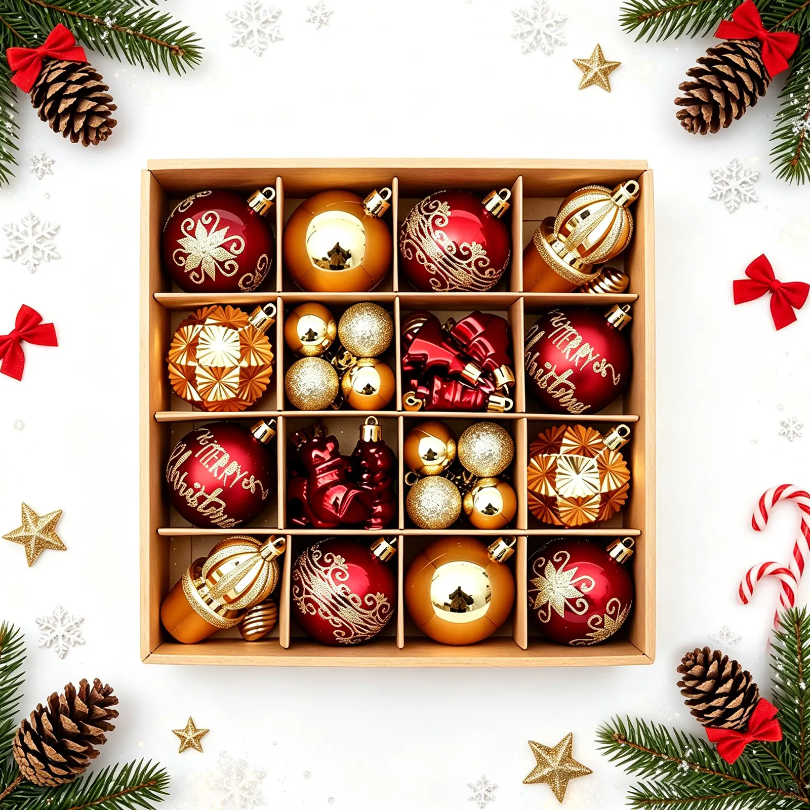 Glossy 42-Piece Red and Gold Shatterproof Christmas Ornament Set, 6cm ABS Plastic Baubles for Tree & Wreath Decor, Gifts for DIY Decorators