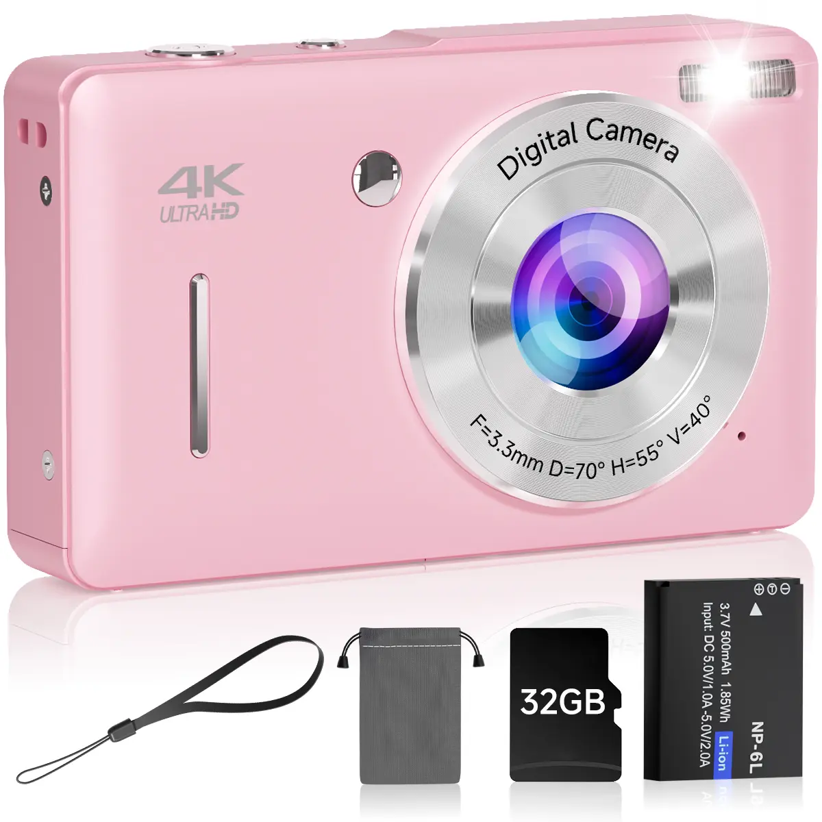 SMART KLIK Vintage Mini HD Digital Camera, 4K Ultra HD Video, 16X Digital Zoom, f/2.2 Max Aperture Lens, Anti-Shake, Compact Pocket Point-and-Shoot Camera, SD Card Compatible, AVI Format Support, USB Cable Included, Gift for Teens