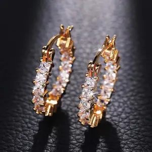 Zircon thin earrings earrings for women multi-color copper fashion daily versatile earrings for girlfriends gifts party jewelry