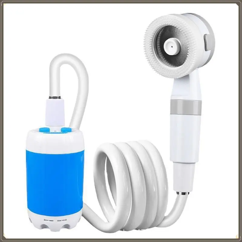 Compact 4000mAh Rechargeable Outdoor Shower Handheld with 2M Hose Adjustable Flow for Travel Camping Pet Grooming