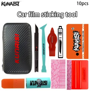 10PCS Car Vinyl Wrap Tool Kit with Storage Box | PPF Installation Accessories Set w/ Squeegee, Scraper & Replacement Blades | Essential Tools for Car Wrapping