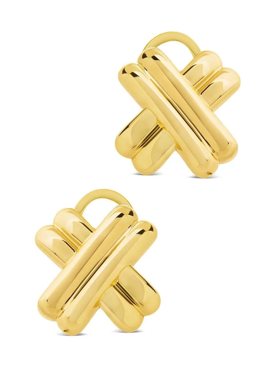 Beata Polished Double X Studs