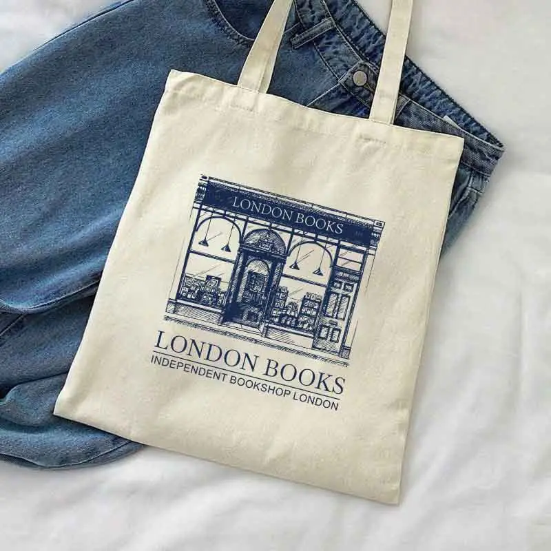 Notting Hill, London Independent Bookshop Tote Bag, Love Story in London Tote, Bookstore Romance Canvas Cotton Bag, Blue Door Romance