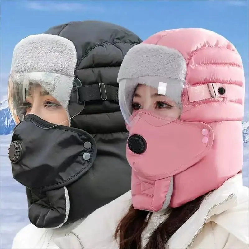 Lei Feng hat women's winter new thick warm ear protection cotton hat winter outdoor riding electric car windproof cold hat men