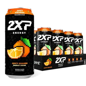 2xp Energy Drink | Juicy Orange | Zero Sugar Carbonated Energy Drink | 200mg Natural Caffeine With 2x Nootropics | 16Fl Oz (12 pack)