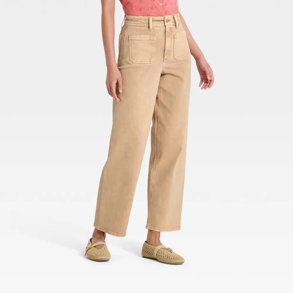 Women's Highest-Rise Sailor Straight Jeans - Universal Thread Tan 6