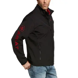 Ariat Men's Logo 2.0 Black & Red Softshell Jacket 10043176