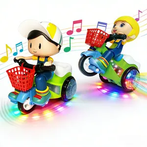 Electric Stunt Tricycle Toy, 360° Automatic Rotation, Lights & Dynamic Music, Obstacle Avoidance, Multifunction, Ideal Gift for Ages 3-9