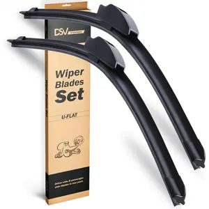 Quality Windshield Wiper Blades, 22” and 22” Standard Car Wiper Blades With Universal U/J Hook Only, Automotive Replacement Wiper Blades For Car, Water Repellency Wiper Blade, Pack of 2