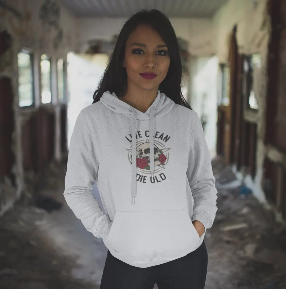 Live Clean, Die Old Hooded Sweatshirt - Narcotics Anonymous Clothing and Gifts - Recovery Hoodie
